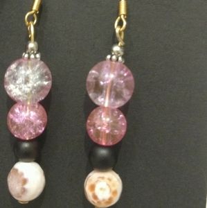 Pretty Earrings - Pink and Orange Glass ❤️💘